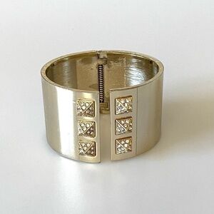3 Victoria’s Secret Cuff Bracelet Hinged Gold Tone